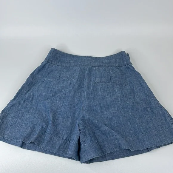 NWT J. Crew Size 2 Tie-Waist Shorts, Chambray, High Waist blue - Picture 8 of 11